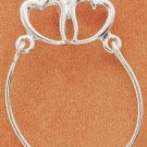 STERLING SILVER DOUBLE HEART CHARMHOLDER