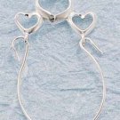 STERLING SILVER TRIPLE OPEN HEART CHARMHOLDER