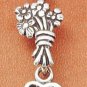 STERLING SILVER FLOWERS & "MOM" HEART CHARM