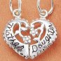 STERLING SILVER "MOTHER/ DAUGHTER" SPLIT HEART CHARM