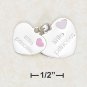 DOUBLE HEARTS "LITTLE PRINCESS" WITH ENAMEL HEART CHARM.