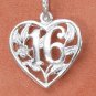 STERLING SILVER "16" FILIGREE HEART CHARM