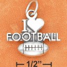 SILVER ANTIQUED "I HEART FOOTBALL" WITH FOOTBALL CHARM