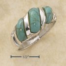 STERLING SILVER FANCY SHRIMP RING WITH TURQUOISE STONES