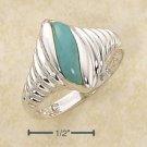 STERLING SILVER  MARQUIS SHRIMP RING W/ TURQUOISE   INSET