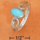 STERLING SILVER OVAL TURQUOISE RING WITH LOOPED SHANK