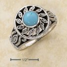 STERLING SILVER FILIGREE SUN DESIGN W/ TURQUOISE RING