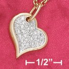 STERLING SILVER 9" 18K GOLD ANKLET W/ HEART & DIA CHIPS