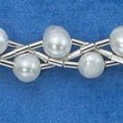 STERLING SILVER 7" DOUBLE STRAND TWIST  FWP BEADS BRACELET