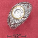 STERLING SILVER 2CT CZ FILIGREE PAVE DOME RING