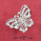 STERLING SILVER   BEADED CZ 21MM BUTTERFLY RING