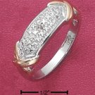 STERLING SILVER PLATINUM P PAVE DIAMOND ACCENT BAND/ 14K X'S