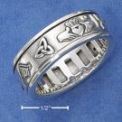 STERLING SILVER UNISEX ANTIQUED IRISH SYMBOLS SPINNER RING