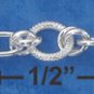 STERLING SILVER 7" HIGH POLISH & TEXTURED ROUND LINK TOGGLE BRACELET