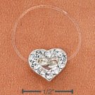 STERLING SILVER JELLYWIRE HEART W/ CLEAR CRYSTALS TOE RING