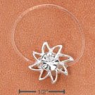 STERLING SILVER JELLYWIRE SUN W/ CLEAR CRYSTAL TOE RING