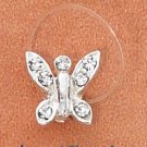STERLING SILVER JELLYWIRE BUTTERFLY W/ CLEAR CRYSTALS TOE RING