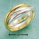 STERLING SILVER & VERMEIL TRIPLE BAND PUZZLE RING