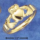 STERLING SILVER 14K GP UNISEX VERMEIL CLADDAH RING.