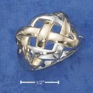 STERLING SILVER TWO-TONE CELTIC KNOT RING