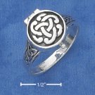STERLING SILVER ANTIQUED CELTIC KNOT POISON RING.