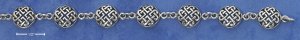 STERLING SILVER ROUND CELTIC KNOT LINK BRACELET