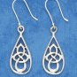 STERLING SILVER ANTIQUED 7/8" OVAL CELTIC SCROLLED DESIGN EARRING ON FRENCH WIRES