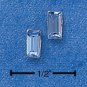 STERLING SILVER EMERALD CUT DECEMBER BIRTHSTONE AUSTRIAN CRYSTAL POST EARRINGS