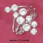  DESIGNER INSPIRED STERLING SILVER DOUBLE ROW CLEAR BEZEL SET CZ BUBBLES RING.