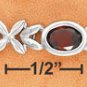 STERLING SILVER 7.5" OVAL GARNET & STAR DESIGN LINK BRACELET