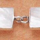 STERLING SILVER 8" SQUARE MOP LINK TOGGLE BRACELET