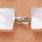 STERLING SILVER 8" SQUARE MOP LINK TOGGLE BRACELET