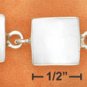 STERLING SILVER 8" SQUARE MOP LINK TOGGLE BRACELET
