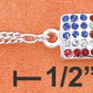 10" LT FIG W/ DANGLE AMERICAN FLAG W/ CRYSTALS ANKLET