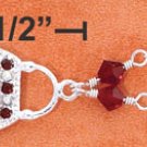 STERLING SILVER 10" PURSE W/ DK RED & AURORA CRYSTALS ANKLET