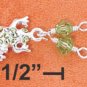 STERLING SILVER 10"  DANGLING GREEN CRYSTALS FROG ANKLET