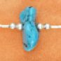 STERLING SILVER 9" LS ANKLET WITH 5 TURQUOISE NUGGETS