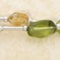 STERLING SILVER 9" DBL STRAND  MULTISTONE (CIT/BT/PER/AM) ANKLET