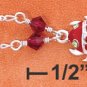STERLING SILVER 9.5" LT FIG W/ DANGLING LADYBUG W/ RED & GREEN CRYSTALS ANKLET