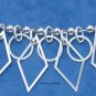 STERLING SILVER GEOMETRIC DANGLE NECKLACE ON 17" COBRA CHAIN
