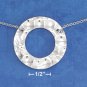 STERLING SILVER  16"-18"  CABLE NECKLACE W/ 1-1/8" OPEN HAMMERED DISK