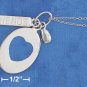 STERLING SILVER RP 18"  NECKLACE W/ OVAL HEART CUTOUT TAG & "FRIENDS" BAR