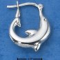 STERLING SILVER MEDIUM CURVED DOLPHIN HOOP EARRINGS