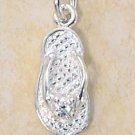 STERLING SILVER APRIL CZ BIRTHSTONE FLIP FLOP CHARM