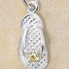STERLING SILVER NOVEMBER CZ BIRTHSTONE FLIP FLOP CHARM