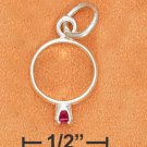 STERLING SILVER BIRTHSTONE RING WITH JULY CZ