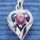STERLING SILVER FEBRUARY CZ HEART CHARM