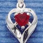 STERLING SILVER JULY CZ HEART CHARM