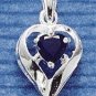 STERLING SILVER SEPTEMBER CZ HEART CHARM