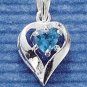 STERLING SILVER DECEMBER CZ HEART CHARM